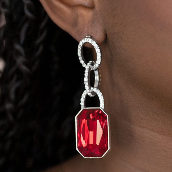 Superstar Status - Red Earrings - Picture 2 of 2